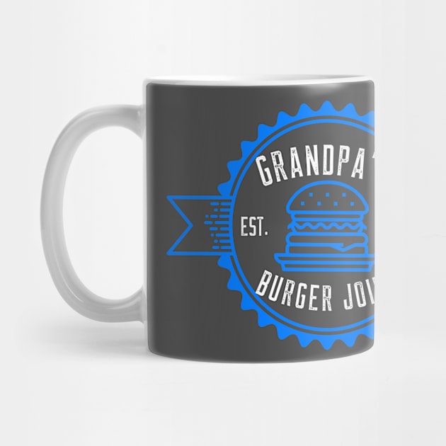 Grandpa's Burger Joint Blue White Design by Preston James Designs